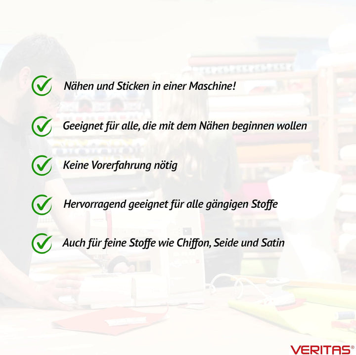 VERITAS Näh- und Stickmaschine Isabelle I Computer-Nähmaschine I 746 Programme inkl. Speicherfunktio