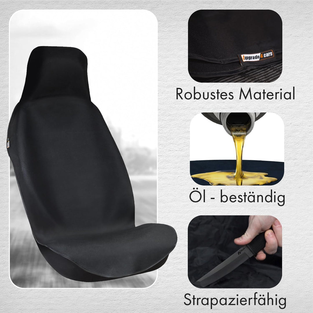 Upgrade4cars 2 x wasserdichter Autositzschoner für Vordersitze aus Oxford | Fahrersitz Schonbezug fü