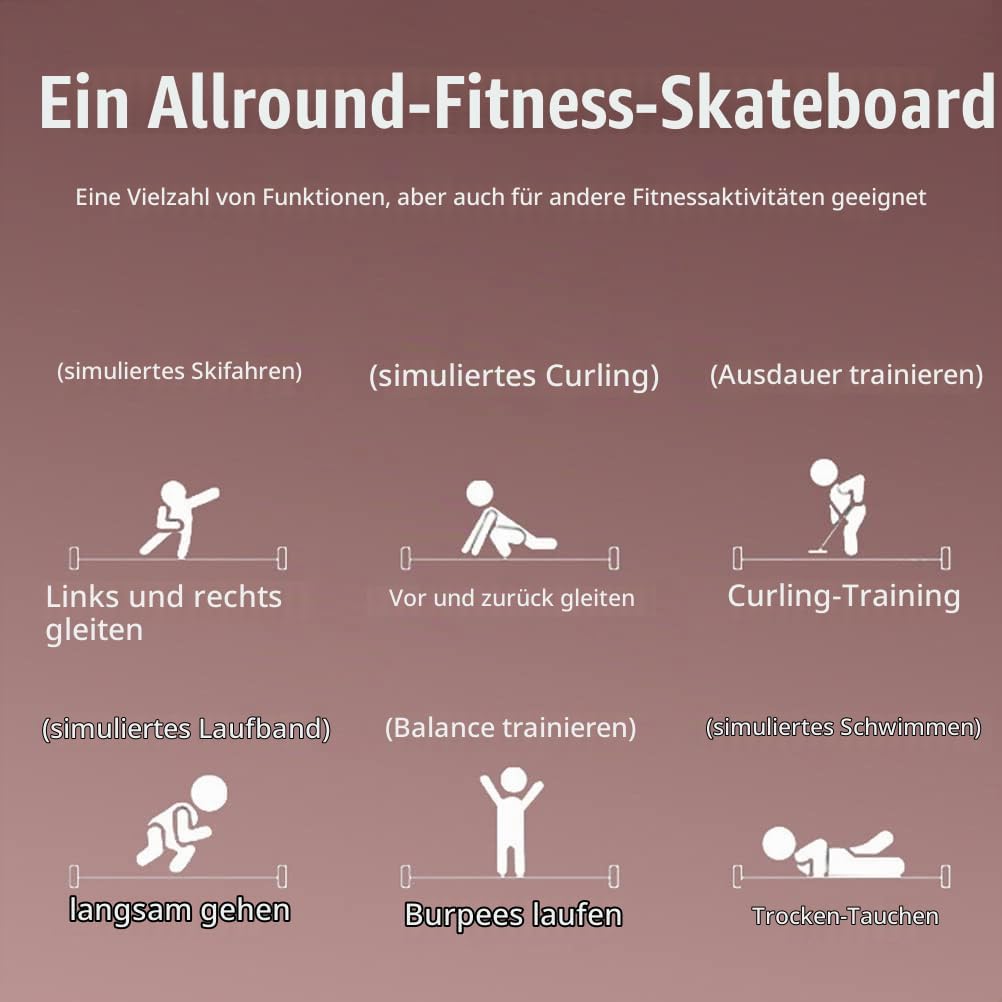 Boxwizard Slide Board mit Endstoppern Extreme Slide Board Schiebeschuhen Schuhüberzug Slimming Exerc