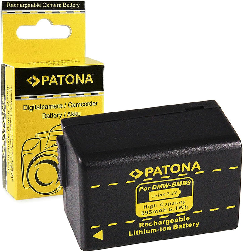 PATONA Set 2X Akku DMW-BMB9 E mit Ladegerät 4 in 1 - kompatibel mit Panasonic Lumix DC FZ82 FZ83 DMC