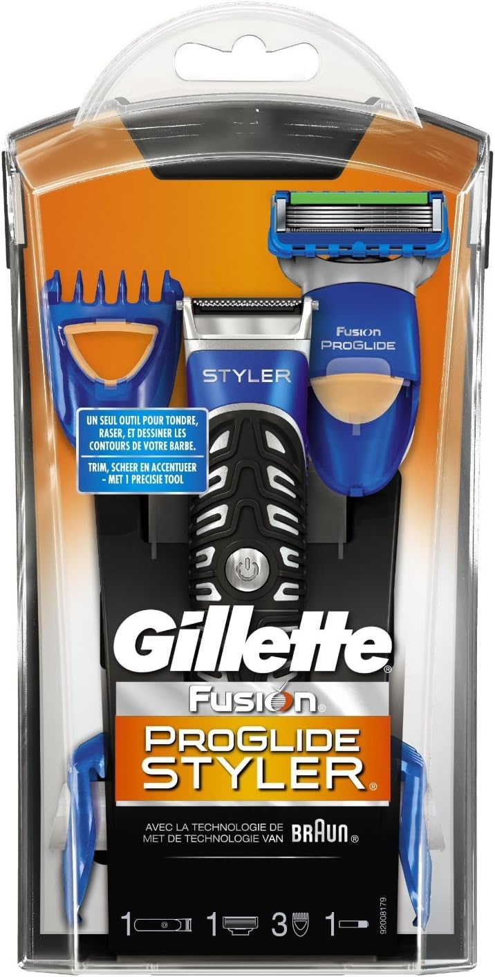 Gillette Geschenkset Rasierer Fusion Proglide Styler 3 in1 und Rasiergel
