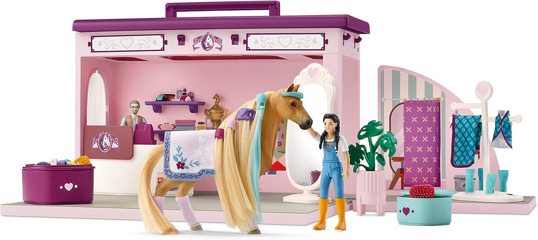SCHLEICH 42587 Pop-Up Boutique, für Kinder ab 4+ Jahren, HORSE Club Sofia's Beauties - Spielset & 42