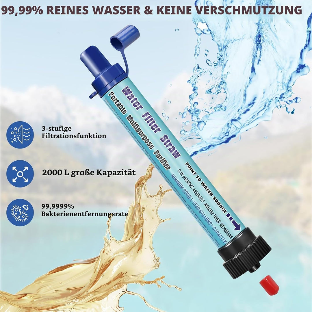 Wasserfilter Outdoor 2000L Mini Tragbarer Camping Wasseraufbereitung Entfernt 99.99% Bakterien Filte