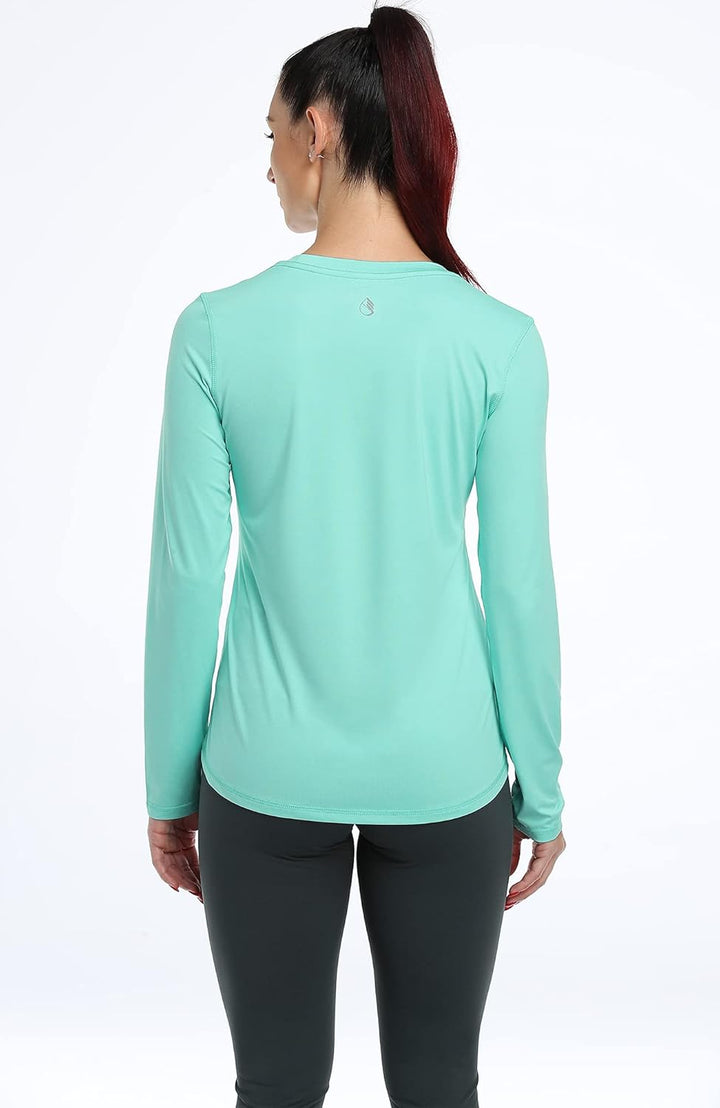 icyzone Damen Sport Shirt Langarm 3er Pack Atmungsaktive Laufshirt Funktionsshirt für Gym Fitness, B