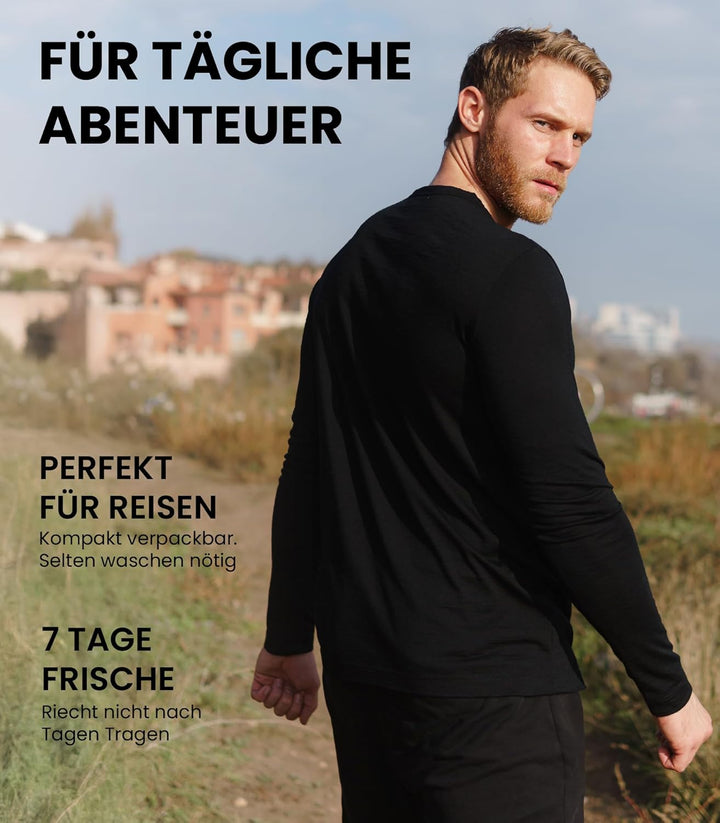 Merino.tech 100% Merino Unterwäsche Herren Set - Leicht, Mittelgewicht, Thermounterwäsche Merinowoll