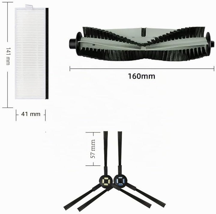 Hepa-Filter mit seitlicher Bürste für SSR1 SSRA1 für A9S A7 V8S X750 X800 X785 V80 Staubsaugerrobote