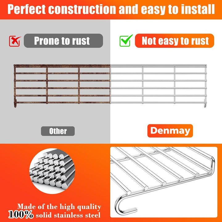 Denmay 66044 Edelstahl Warmhalterost, 65,4 cm, für Weber Genesis II E-310, E-315, E-320, E-330, E-33