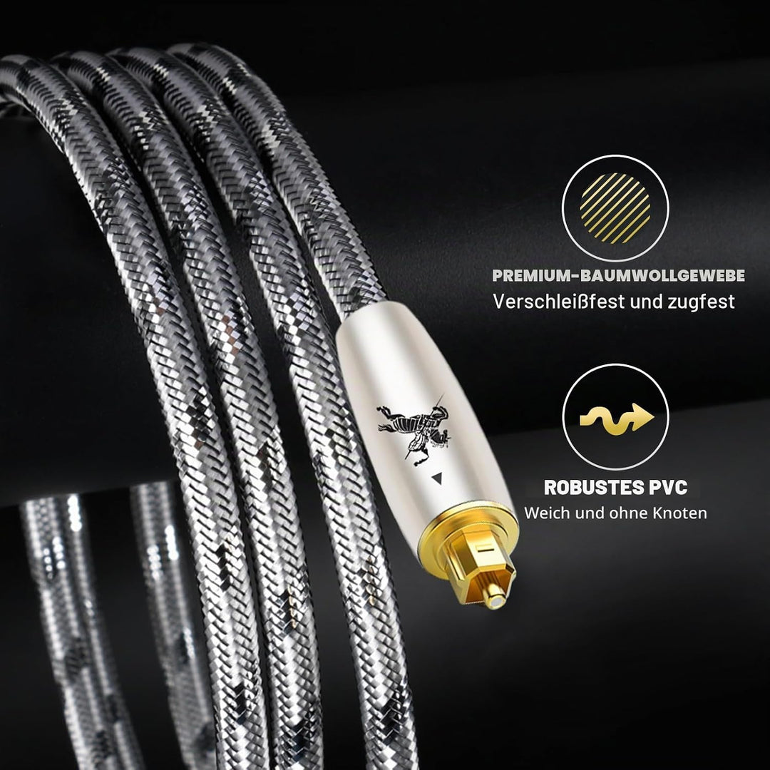 Impeto Optical Kabel Optisches Digital Audiokabel Toslink Kabel Optisches digitales Audio Kabel Glas