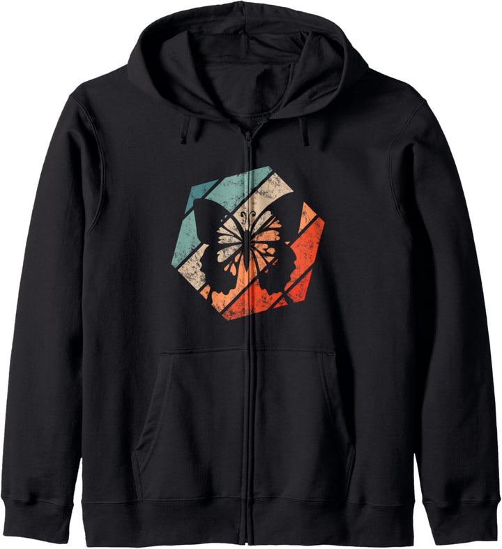 Schmetterling Retro Style Vintage Kapuzenjacke