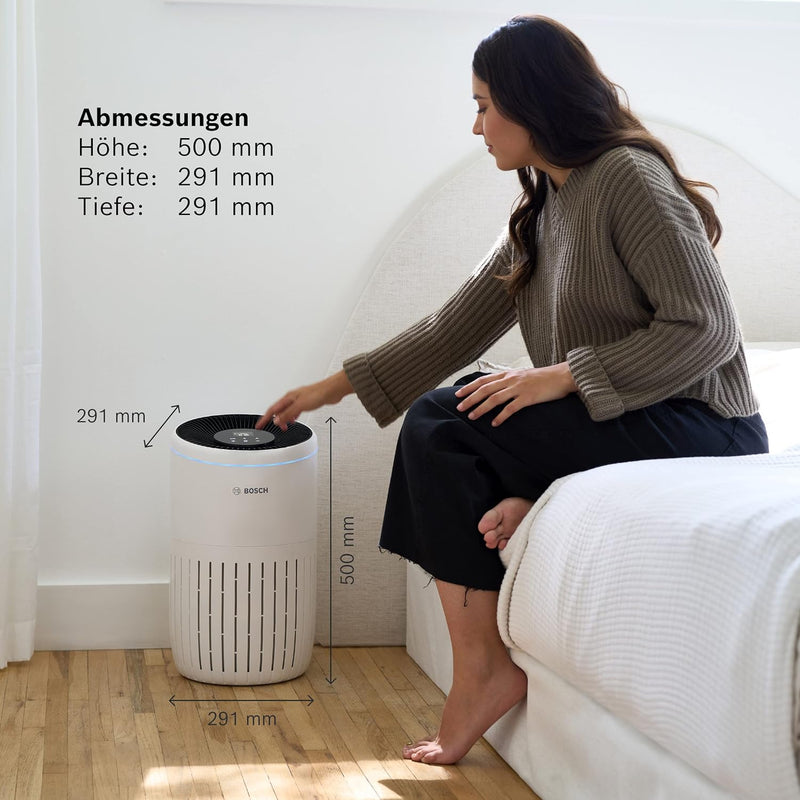 Bosch Air 4000, Luftreiniger für bis zu 62,5 m² entfernt 99,9% aller Verschmutzungen, 3in1 Filter in