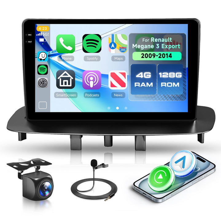 4G+128G Android Autoradio für Renault Megane 3 Export 2009-2014 9 Zoll HD Wireless Carplay Autoradio