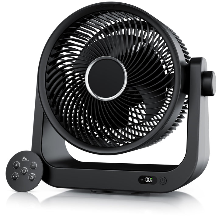 CSL - Akku Tischventilator mit Fernbedienung – sehr leise - Oszillation – 10 Geschwindigkeitsstufen