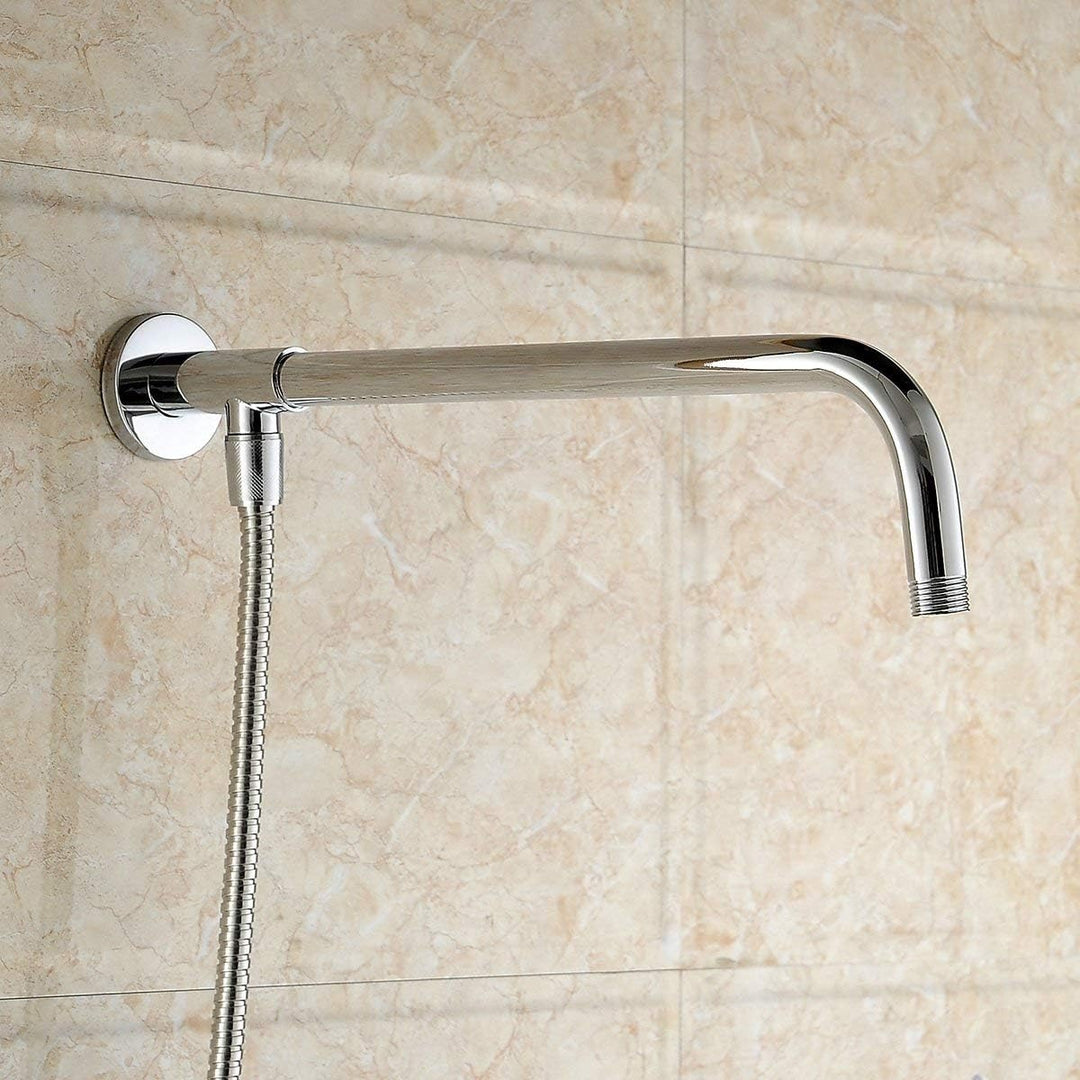 Melairy Verchromter, glänzend hängender Duscharm mit Messinghalterung 37 cm Wandmontage Duscharm aus