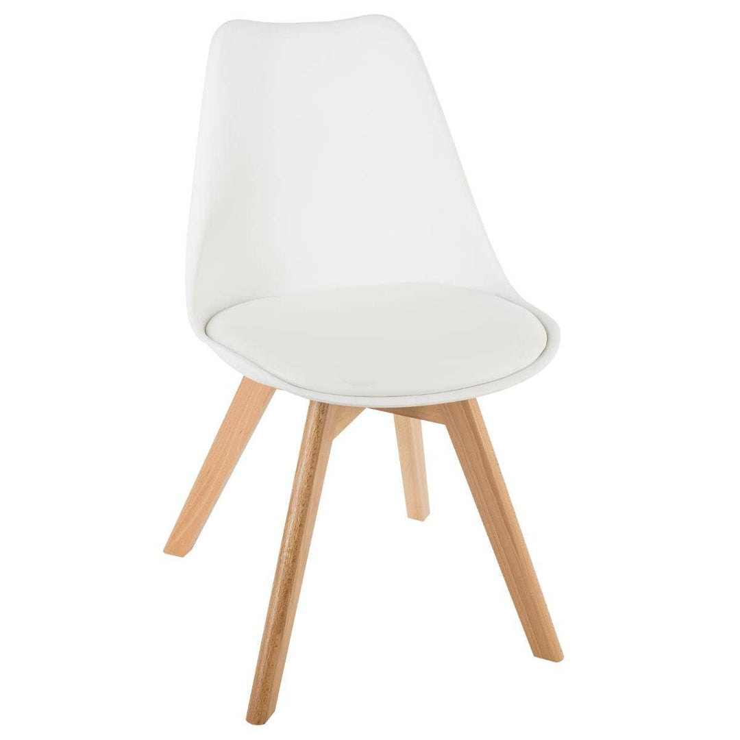 Stuhl Baya weiss - Beine aus Buche - Weiss - Atmosphera créateur d'intérieur Beige || Weiss, Beige |