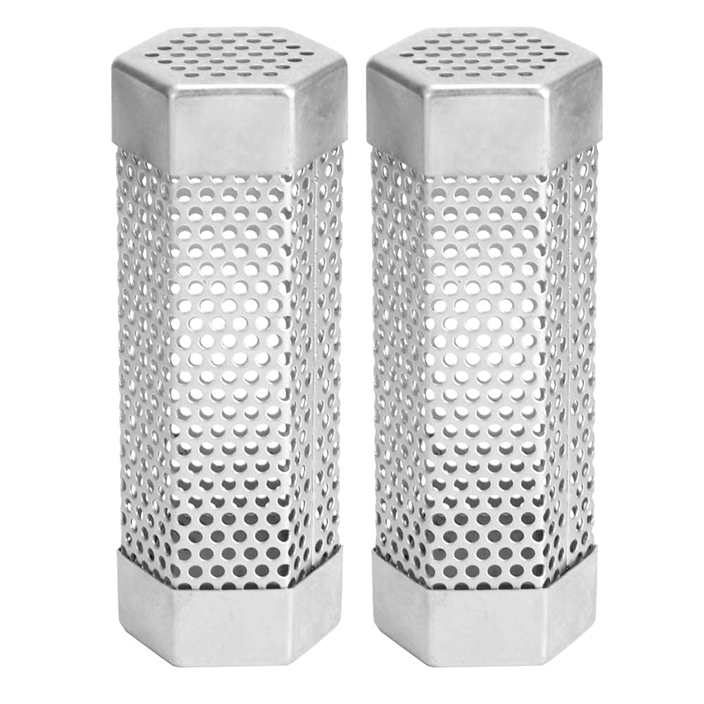 HERCHR 2pcs 30cm Räucherröhre, Smoke Tubes Edelstahl Rostfrei Räucherbox, Pellet-Räucherrohr Sechsec