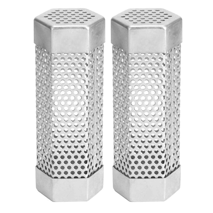 HERCHR 2pcs 30cm Räucherröhre, Smoke Tubes Edelstahl Rostfrei Räucherbox, Pellet-Räucherrohr Sechsec