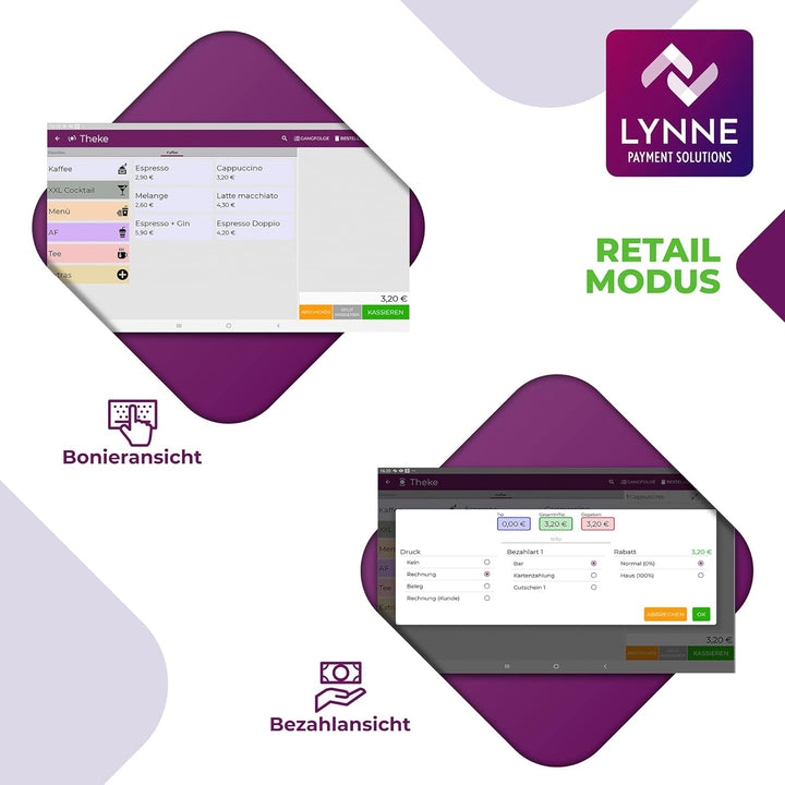 Registrierkasse TSE ready - mobiles Kassensystem mit Kartenterminal (POS) und integriertem Bondrucke