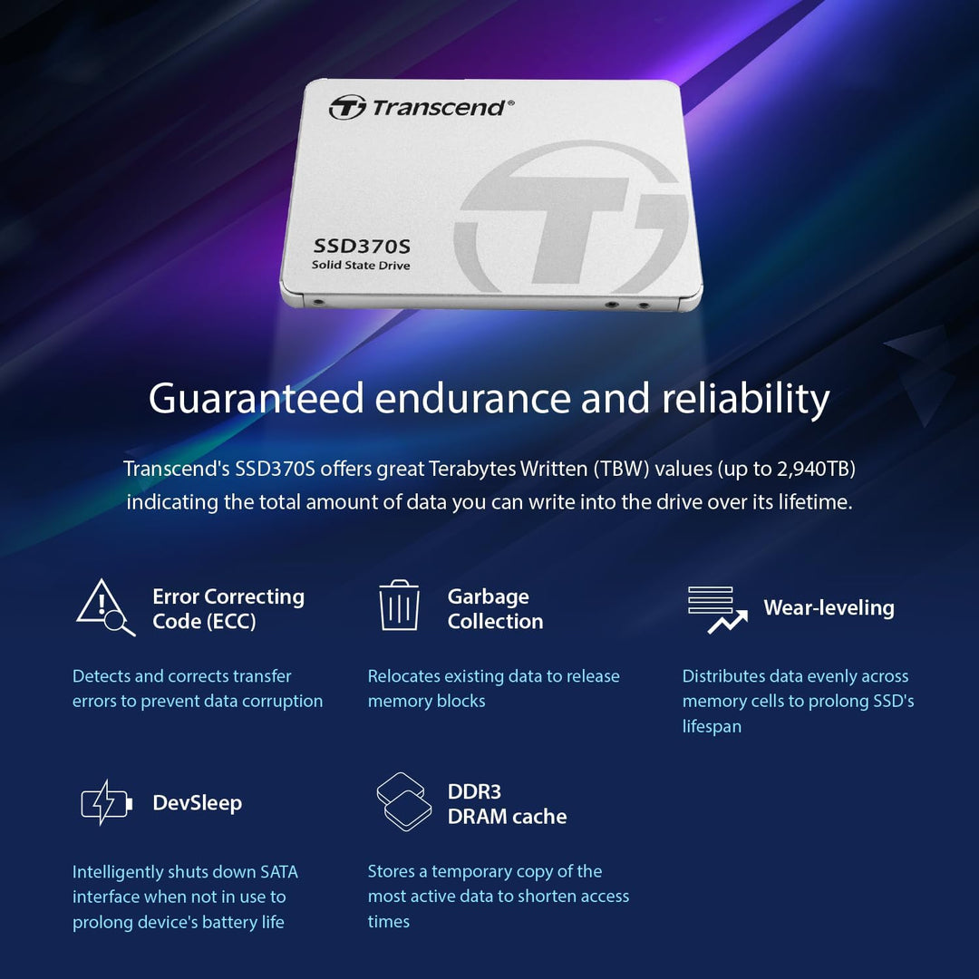 Transcend Highspeed 64GB interne 2.5” SSD (≠HDD) SATA III 6Gb/s, robust und schnell, für Aufrüstung
