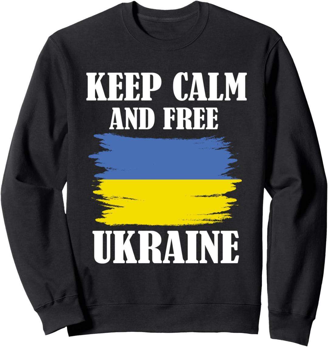 UKRAINE-Flagge "Keep Calm & Free Ukraine", Freiheit für Urkraine Sweatshirt