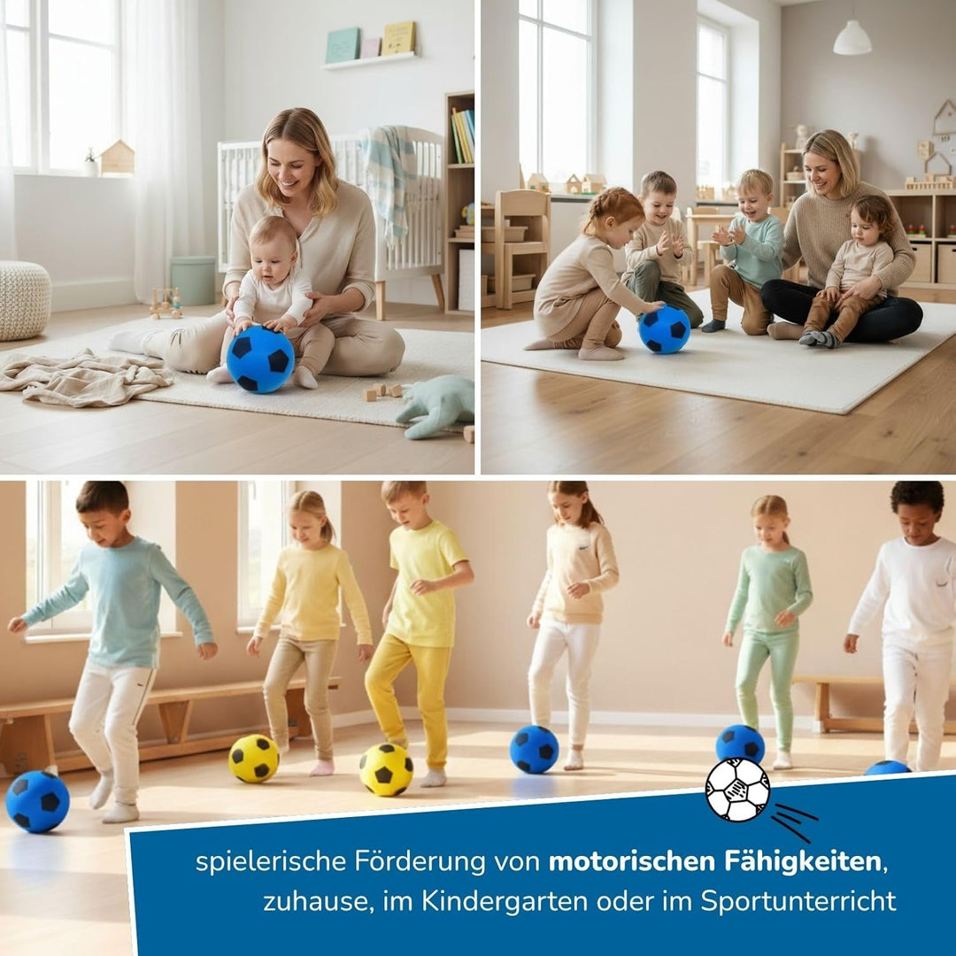 alldoro Schaumstoffball, Ø 20 cm, extra weiche Softbälle, Fussball für Kinder ab 0 Jahren, leise & l