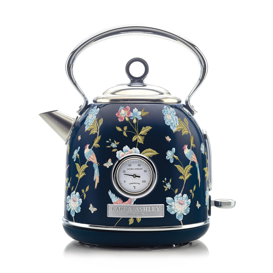 Laura Ashley Elveden Navy Kabelloser Elektrischer Wasserkocher von VQ. Edelstahl-Wasserkocher 1.7 Li