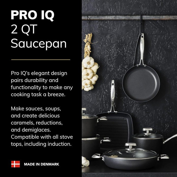 Scanpan 68231800 Stielkasserolle mit Deckel - Pro IQ, 1,5 L Ø18 cm, Ø18 cm