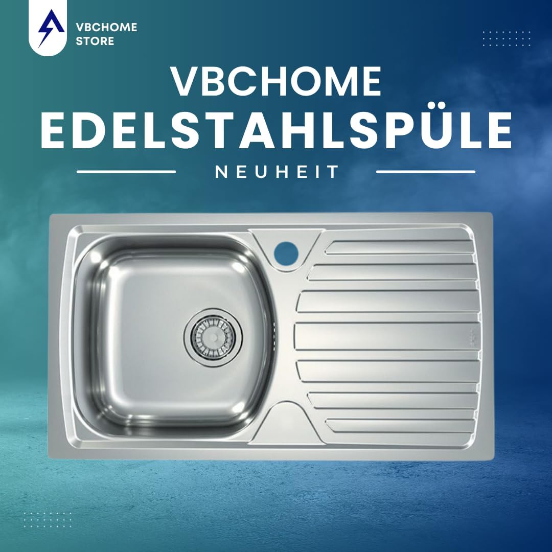 VBChome: Einbauspüle Mit Hahnloch 780 x 435 mm Camping Küchenspüle - Leinenstruktur Alveus Basic 170