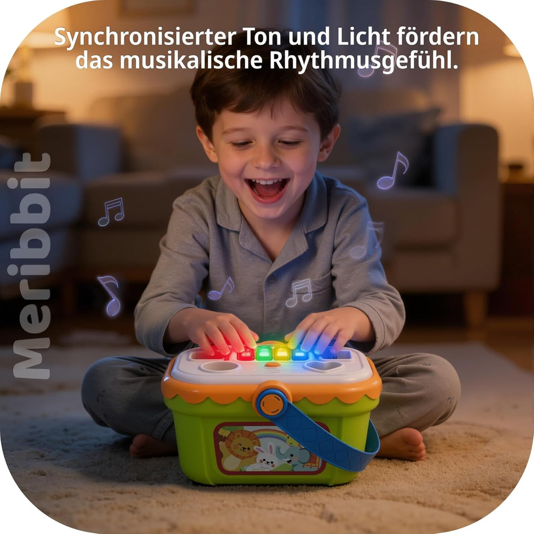 Montessori-Spielzeug Sinnesförderndes Spielzeug für 1-3 Jahre Kinder, Musik Formensortierer mit Klav