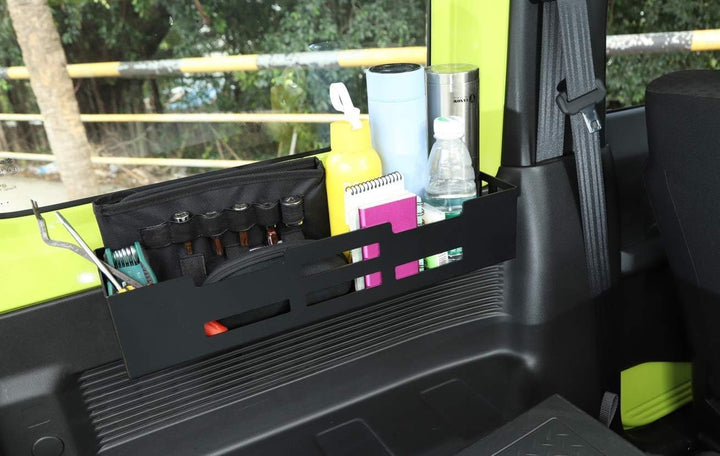 Auto Seiten Kofferraum-Organizer, Heckklappe Ablagebox für Suzuki Jimny JB64 JB74 2019-2024 (Alumini