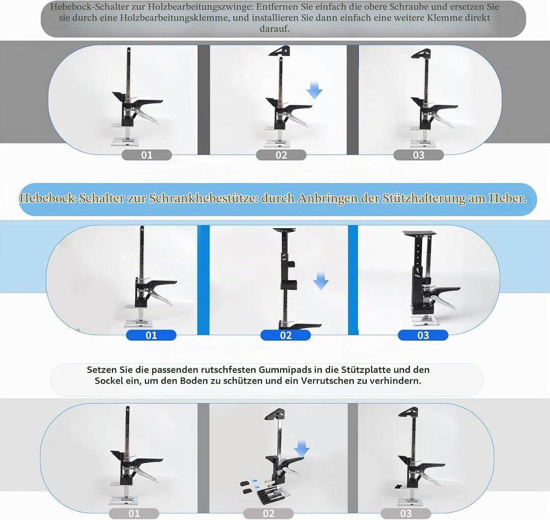 DBREAKS 3-in-1 Multi Arbeitssparender Arm mit Skala, 2Pcs 38CM Multifunktionale Handhebewerkzeug Bis