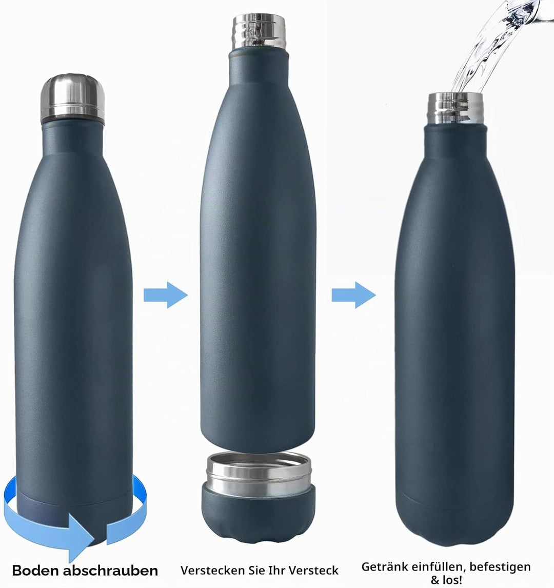 Diversion Wasserflasche aus Edelstahl mit Verstecktem Platz für Diskreter Köder, für Reisen oder zu