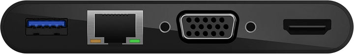 Belkin USB-C-Multimedia-Adapter (USB-C-Hub mit VGA, 4KHDMI, USB3.0, Ethernet-Ports) mit 100W Leistun