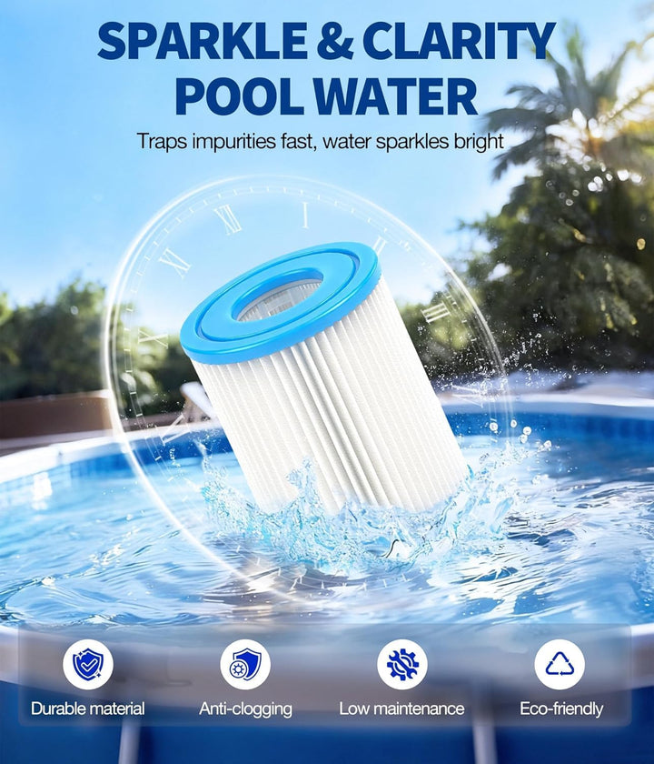 Filterkartusche Grösse I für Bestway-Schwimmbecken, Typ-I-Filterkartuschen, kompatibel mit 58093, 58