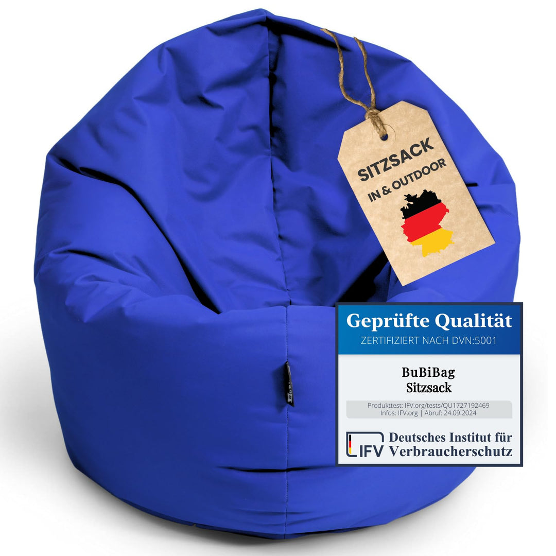 BuBiBag 2in1 Sitzsack L - XXL mit Füllung für Kinder & Erwachsene, Gaming Beanbag & Bodenkissen für