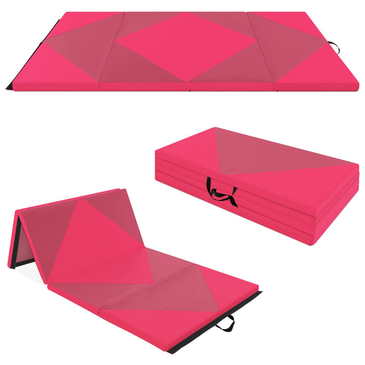 GOPLUS Turnmatte klappbar, 240×117×5cm Weichbodenmatte mit 2 Tragegriffen & Klettverschlüssen, Gymna