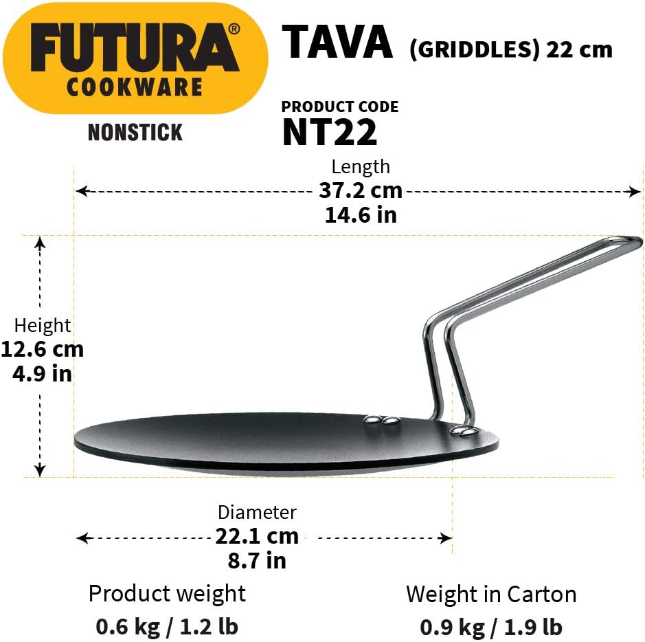 HAWKINS Futura Tava-Grillpfanne mit Antihaftbeschichtung, 4,06 mm dick, mit Stahlgriff, 21,6 cm 8.5