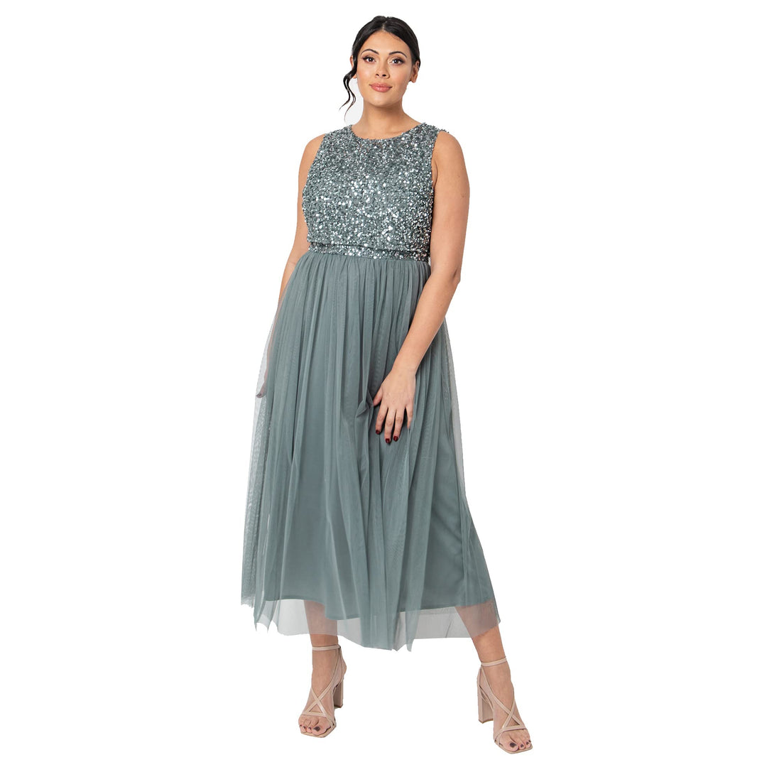 Maya Deluxe Damen Bridesmaid Dress Misty Green 38, Misty Green 38