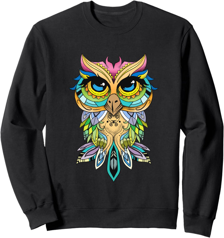 Eule Vintage Geschenk Damen Herrn Retro Owl Sweatshirt