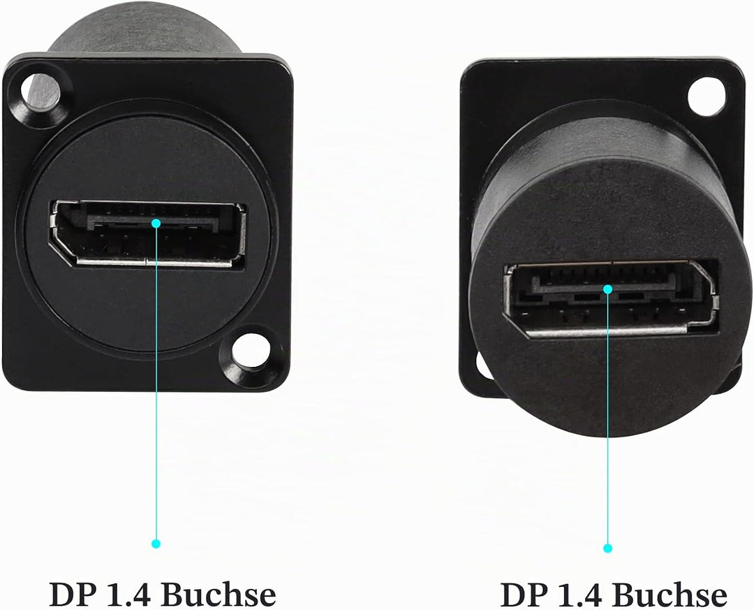 QIANRENON DP1.4 Panel Montage Adapter Anschluss 8K@60HZ Displayport DP Buchse auf Buchse Panel Gerad