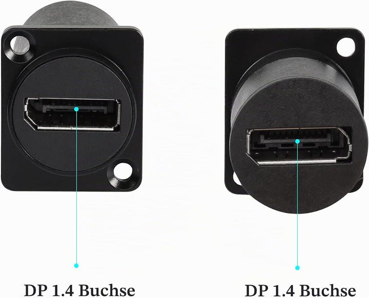 QIANRENON DP1.4 Panel Montage Adapter Anschluss 8K@60HZ Displayport DP Buchse auf Buchse Panel Gerad