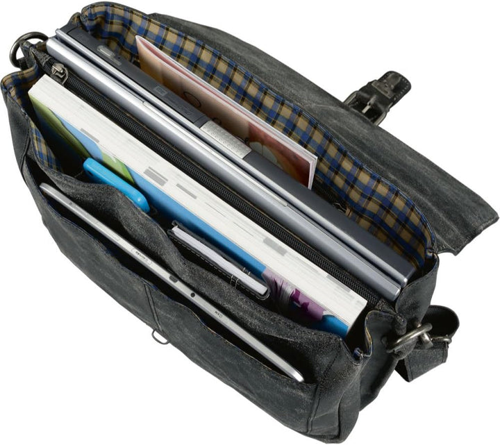 Pride and Soul Unisex Businesstasche Scratch, Laptoptasche Leder Computer, Schwarz (Schwarz), 11.5x2