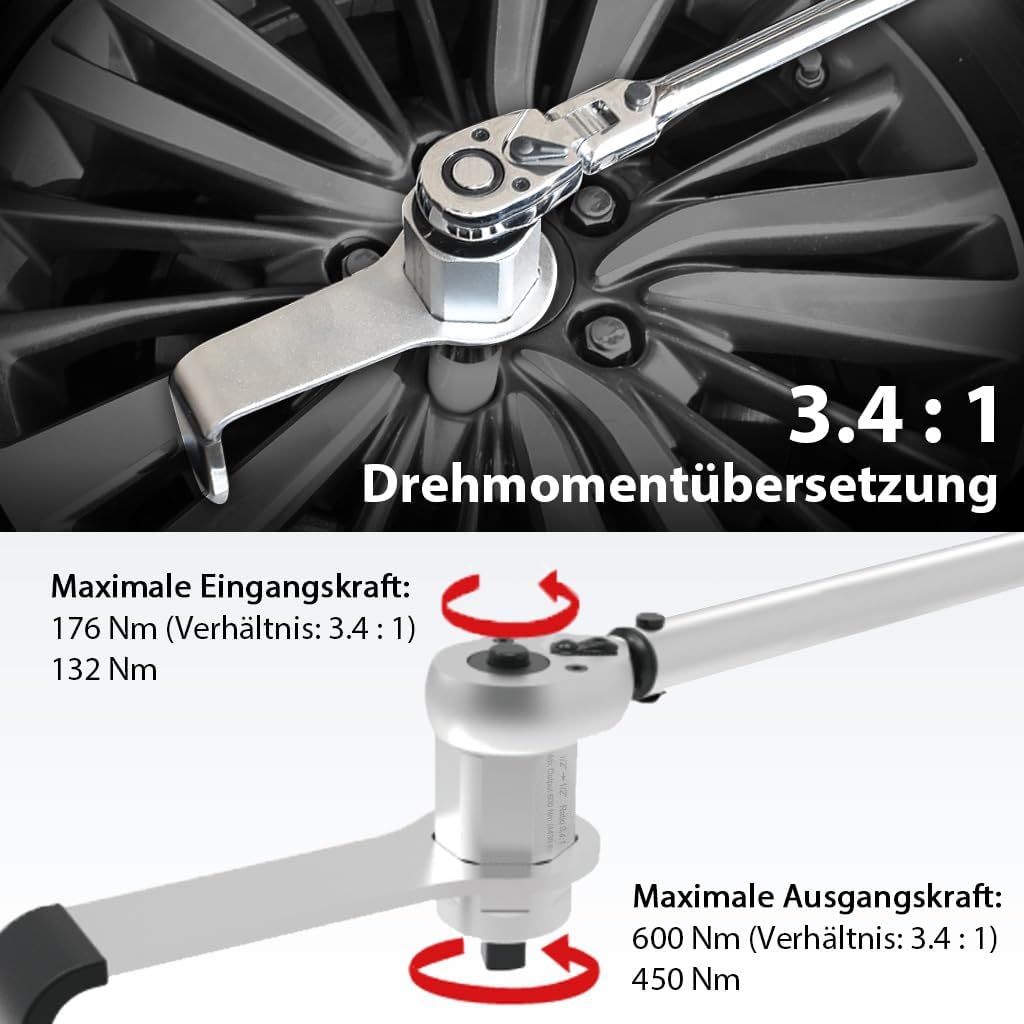 FIRSTINFO F3220DD | 1/2" | Drehmomentverstärker | Drehmomentvervielfältiger | 3.4:1, 600 NM Output: