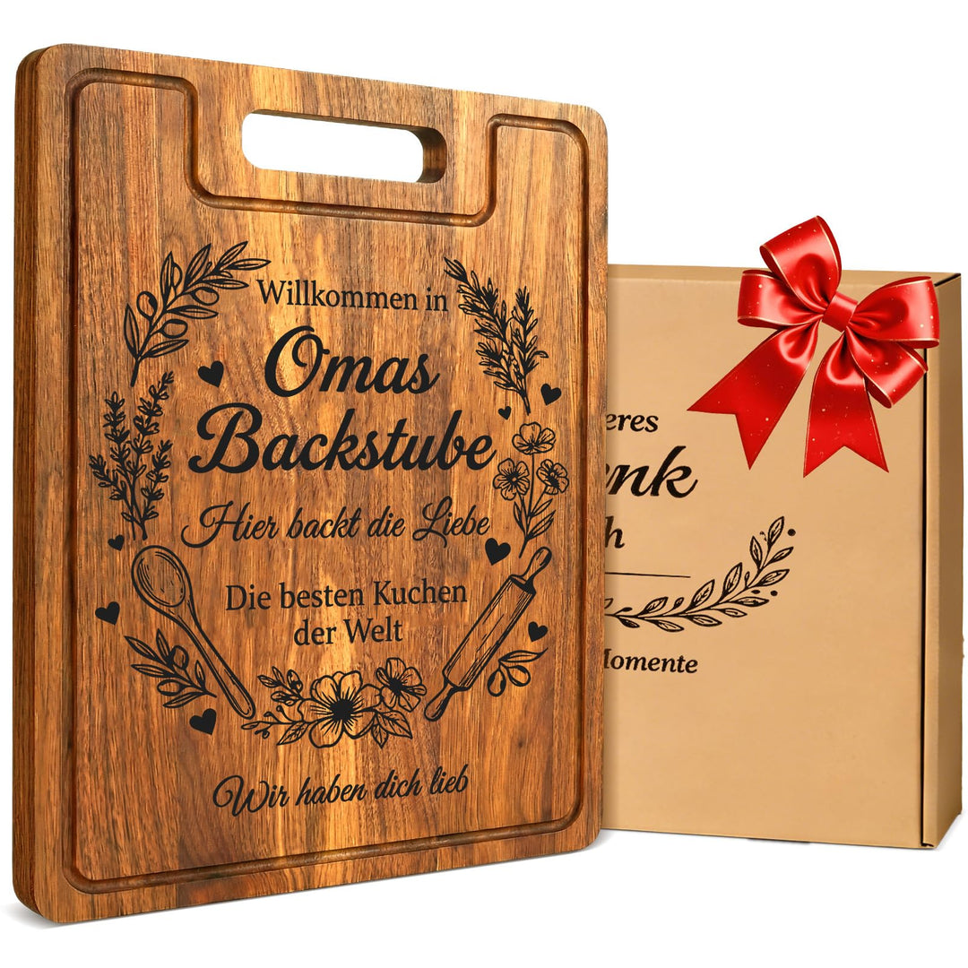 Oma Geschenke, Personalisierte XXL Schneidebrett Schneidebrett | Geschenk für Oma von Enkel, mit Gra
