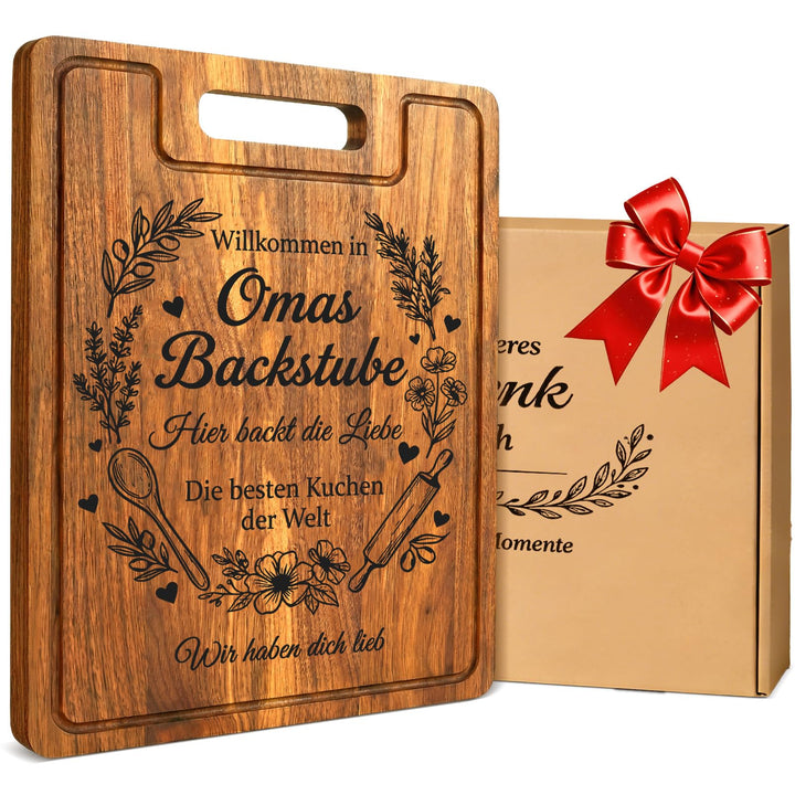 Oma Geschenke, Personalisierte XXL Schneidebrett Schneidebrett | Geschenk für Oma von Enkel, mit Gra