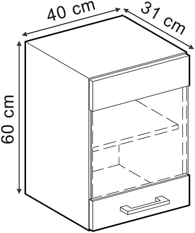 Vicco Küchenglashängeschrank R-Line, Glashängeschrank, Anthrazit Hochglanz, 40 cm, Anthrazit Hochgla