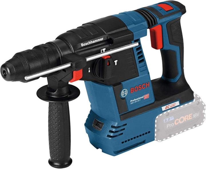 Bosch Professional 18V System Akku Bohrhammer GBH 18V-26 F (inkl. Zusatzhandgriff, Tiefenanschlag, M
