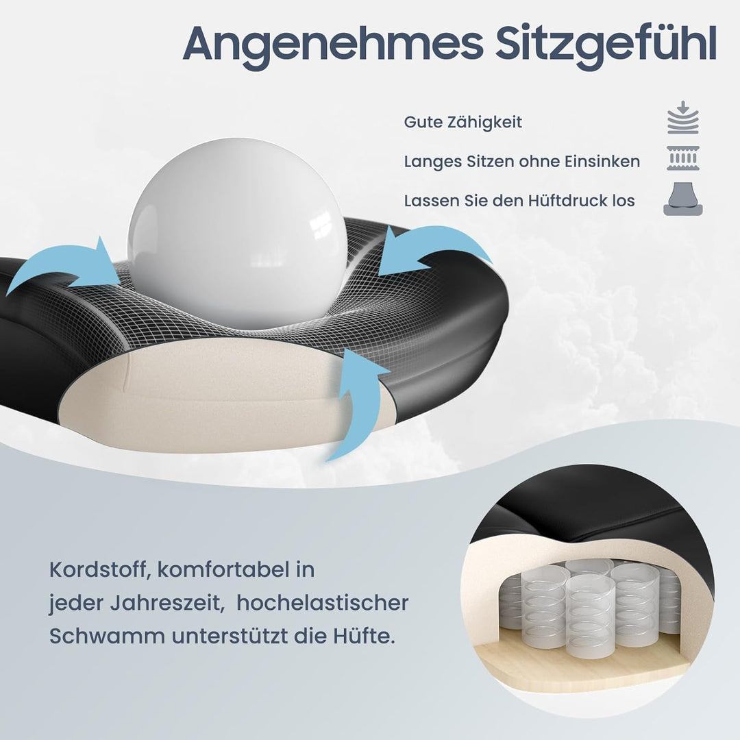 Ergonomischer Bürostuhl 200kg, Chefsessel, Schreibtischstuhl, Bequem XXL Breiter Sitzfläche, verdick