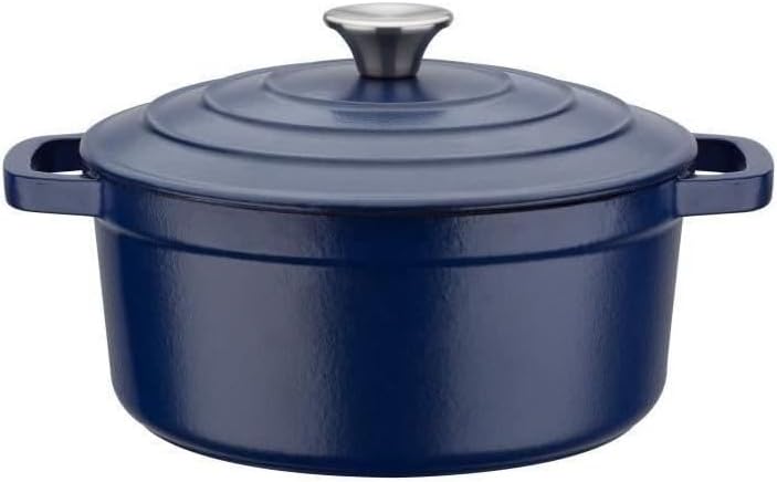 GSW Gusseisen-Kochtopf 'Blue Magic', ø 24 cm, Fassungsvermögen 3,8 Liter Blau