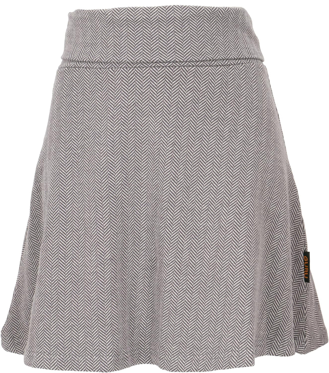 GURU SHOP Minirock aus Bio-Baumwolle, Tellerrock Herbstlaub Print Organic, Damen, 38 Grau