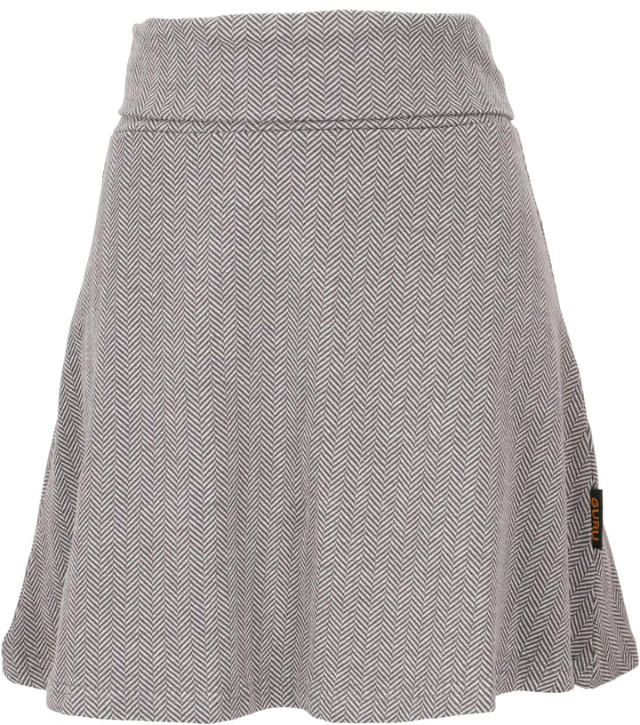 GURU SHOP Minirock aus Bio-Baumwolle, Tellerrock Herbstlaub Print Organic, Damen, 38 Grau
